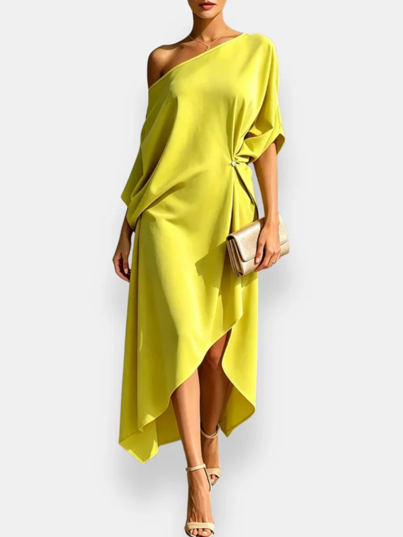 Marisa Vestido Drapeado Asimétrico