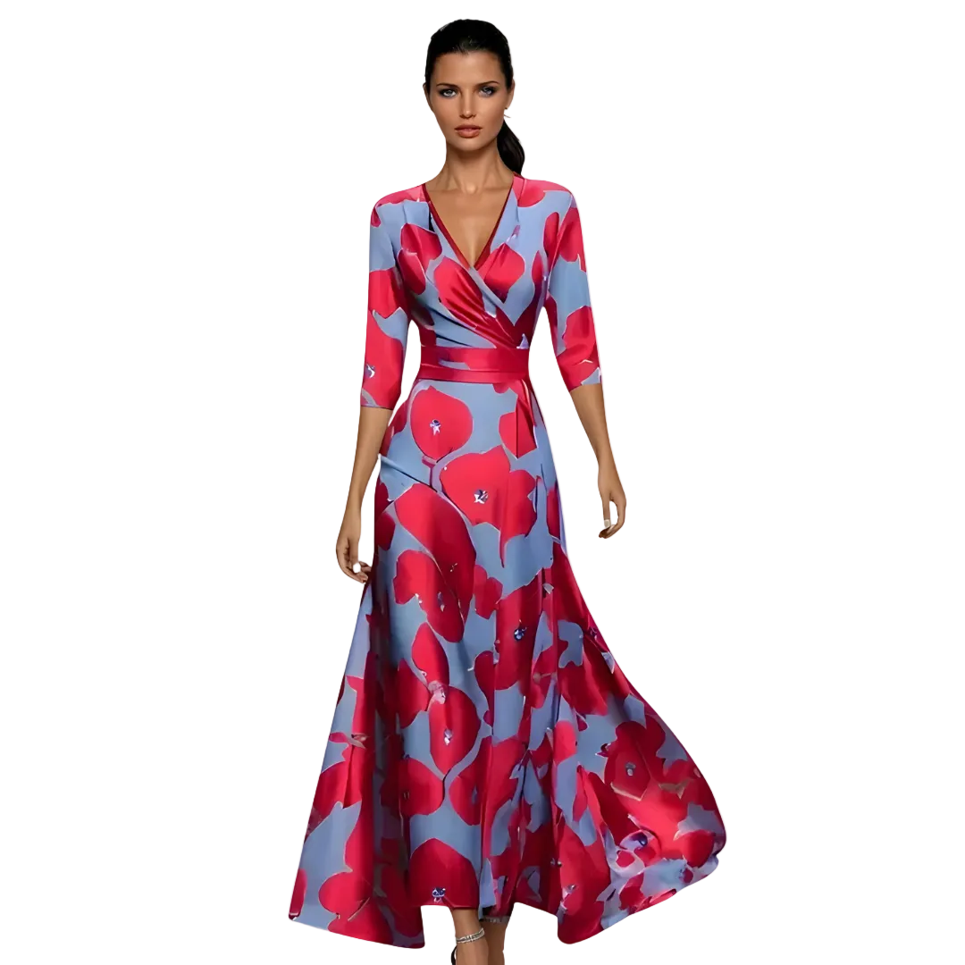 Emilia | Vestido largo elegante con estampado floral