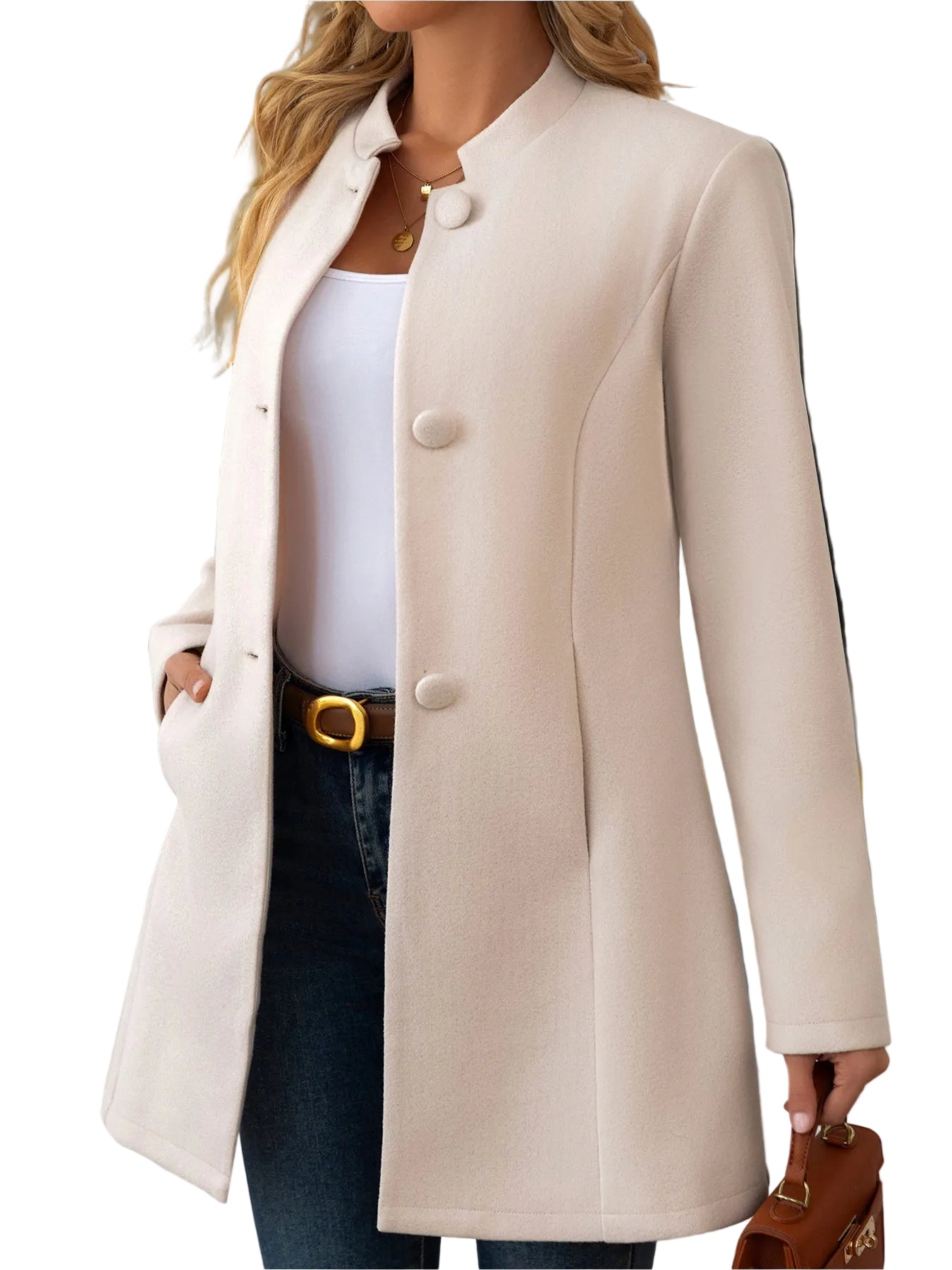 Elena | Abrigo elegante de cuello alto