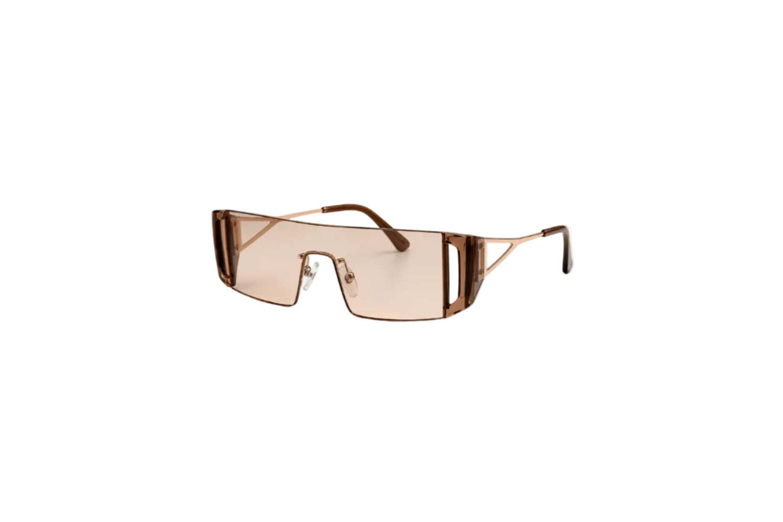 Gafas Sol Rectangulares Rimless Champán