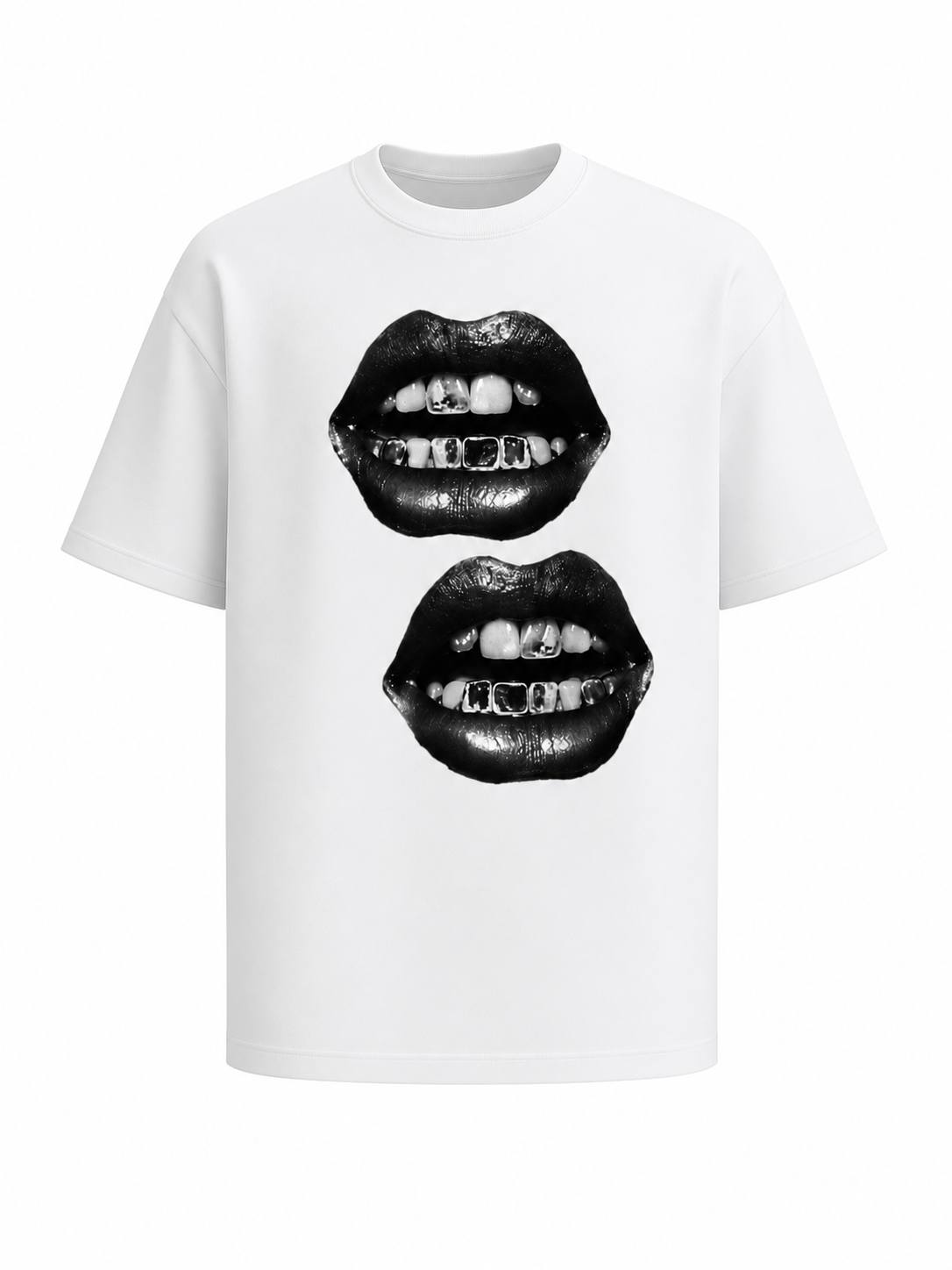 Camiseta Hombre Oversize Labios Grillz