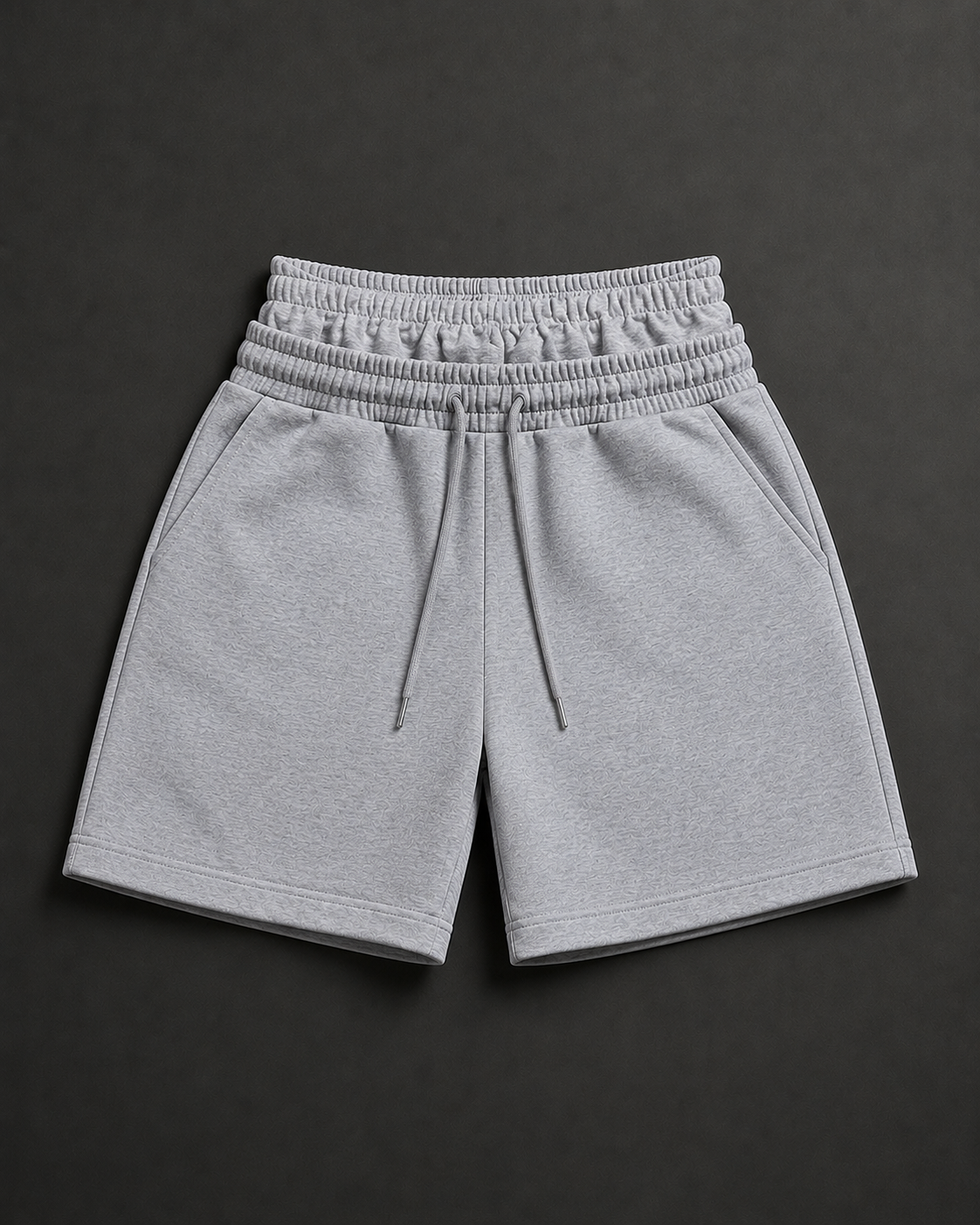 Bermuda deportiva gris claro ribete
