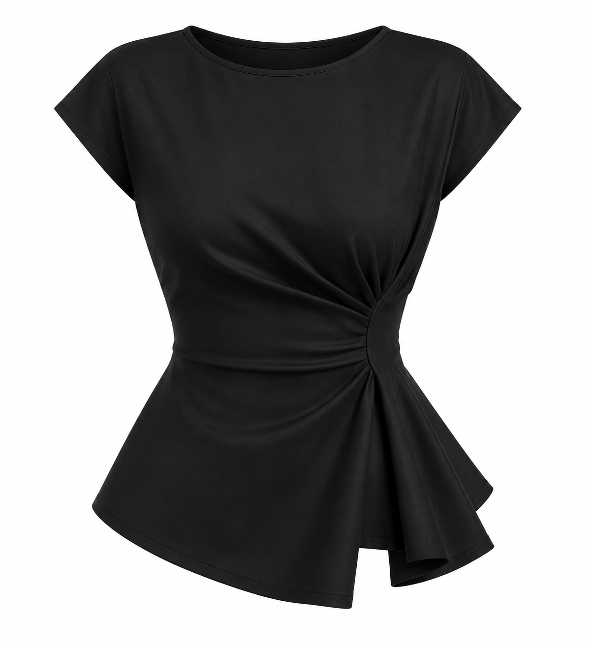 Blusa Mujer Peplum Fruncida Cintura