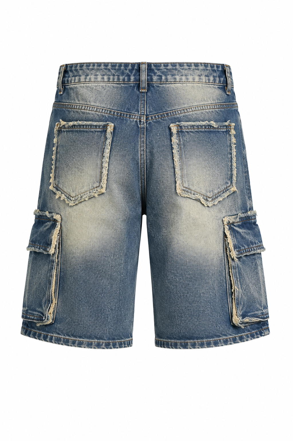Shorts Hombre Denim Cargo Desgastado