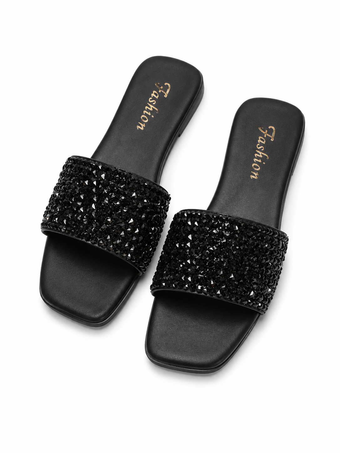 Sandalias Mujer Planas Perlas Brillantes