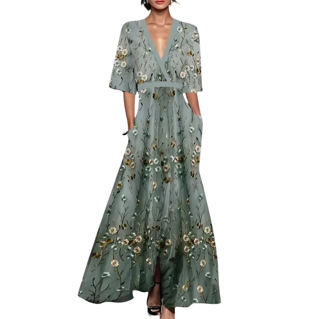 Alma | Vestido largo y elegante con flores