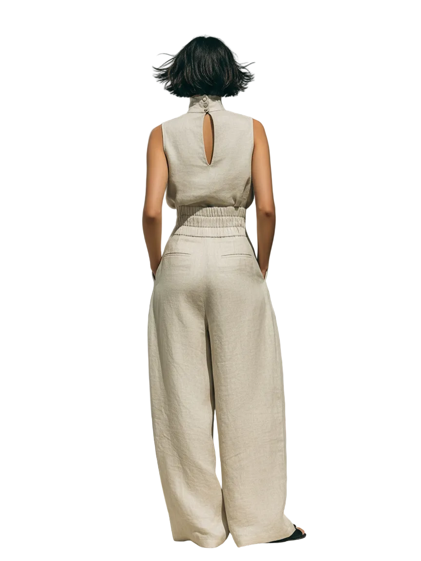 Aurora | Conjunto sin mangas con pantalones de pierna ancha