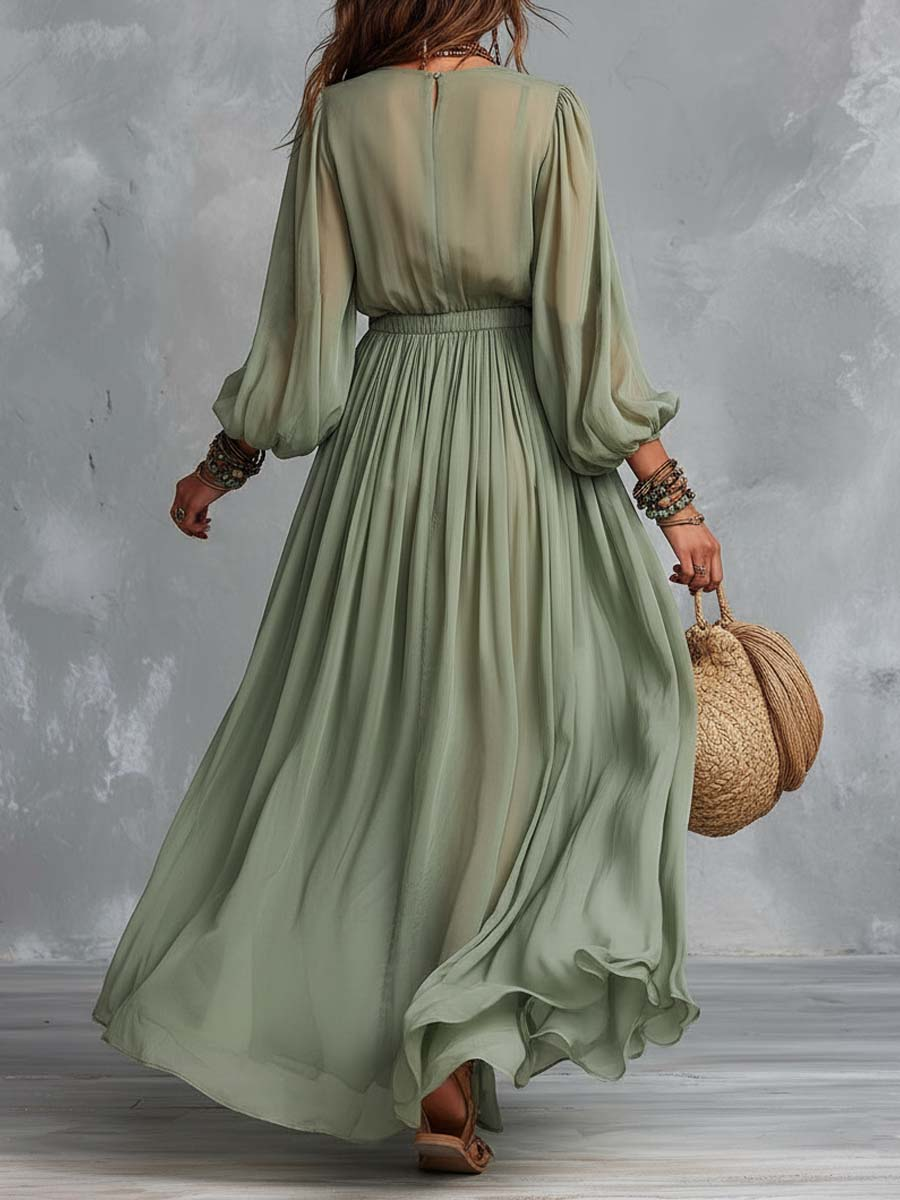 Julia™ | Vestido largo de estilo bohemio con estampado floral