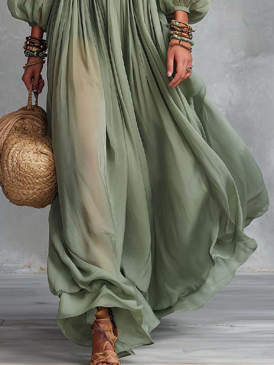 Julia™ | Vestido largo de estilo bohemio con estampado floral