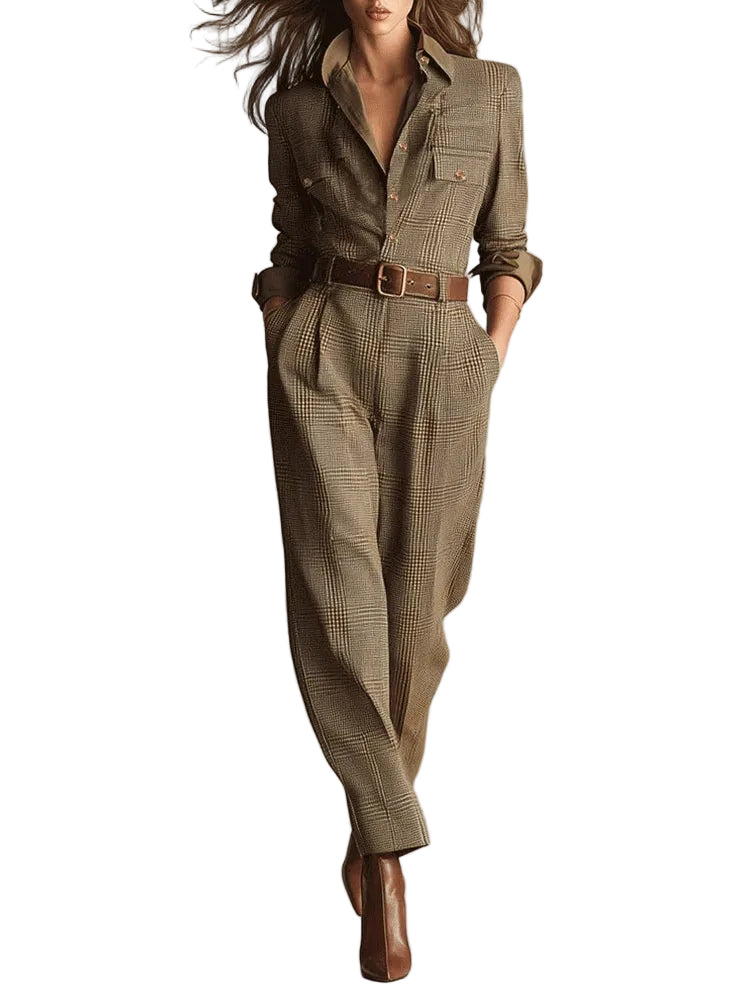 Zoë – Elegante mono de tweed a cuadros
