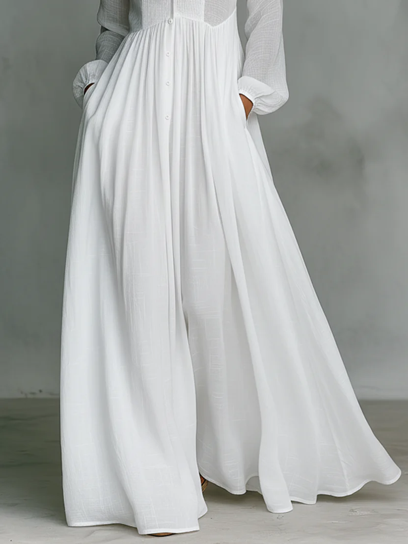 Léonie™ | Vestido largo minimalista con cuello alto