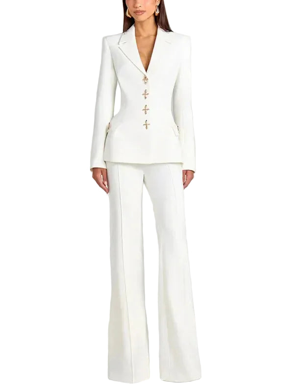 Sofía | Blazer blanco de un solo botón