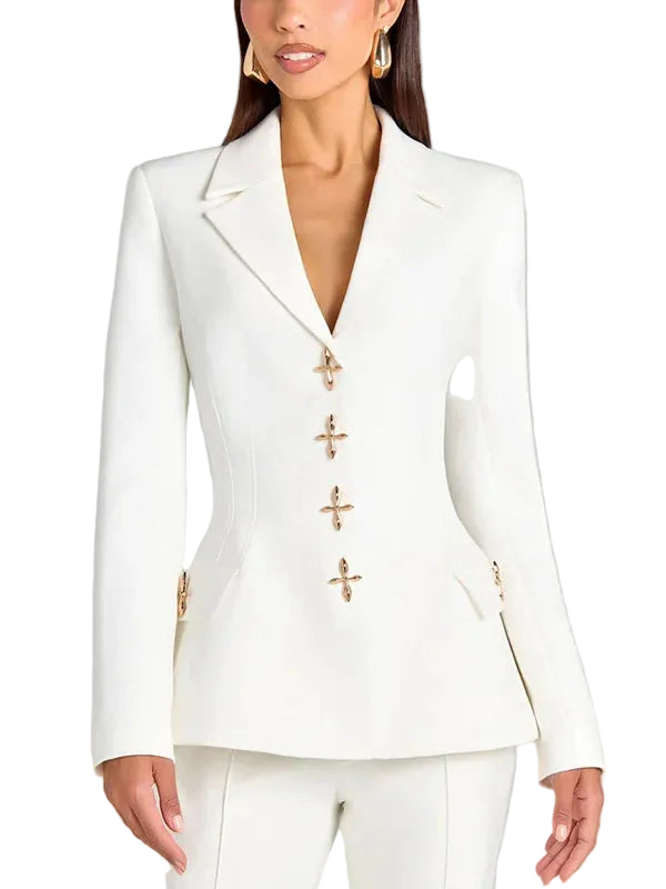 Sofía | Blazer blanco de un solo botón