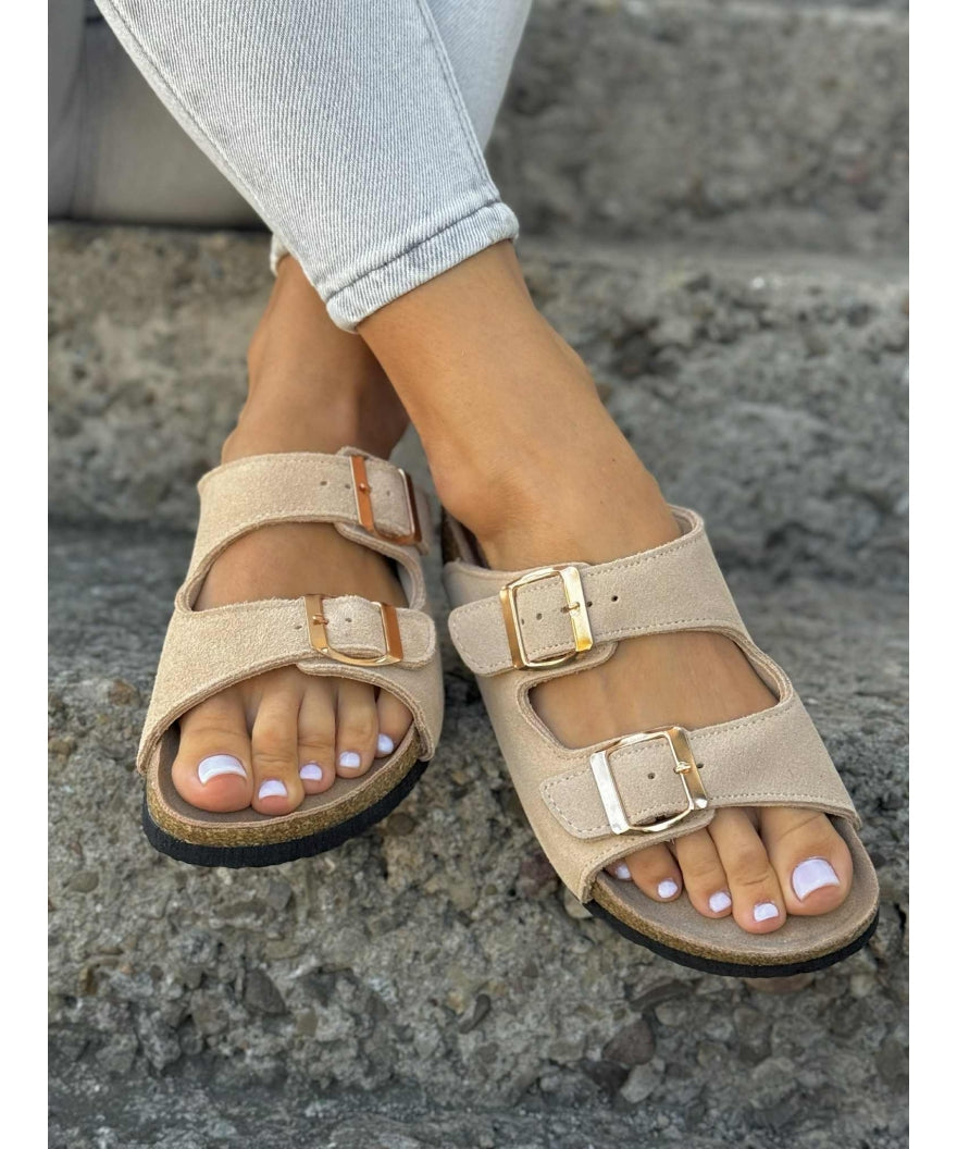Sandalias LOSATO Ferrata Beige en Piel Natural
